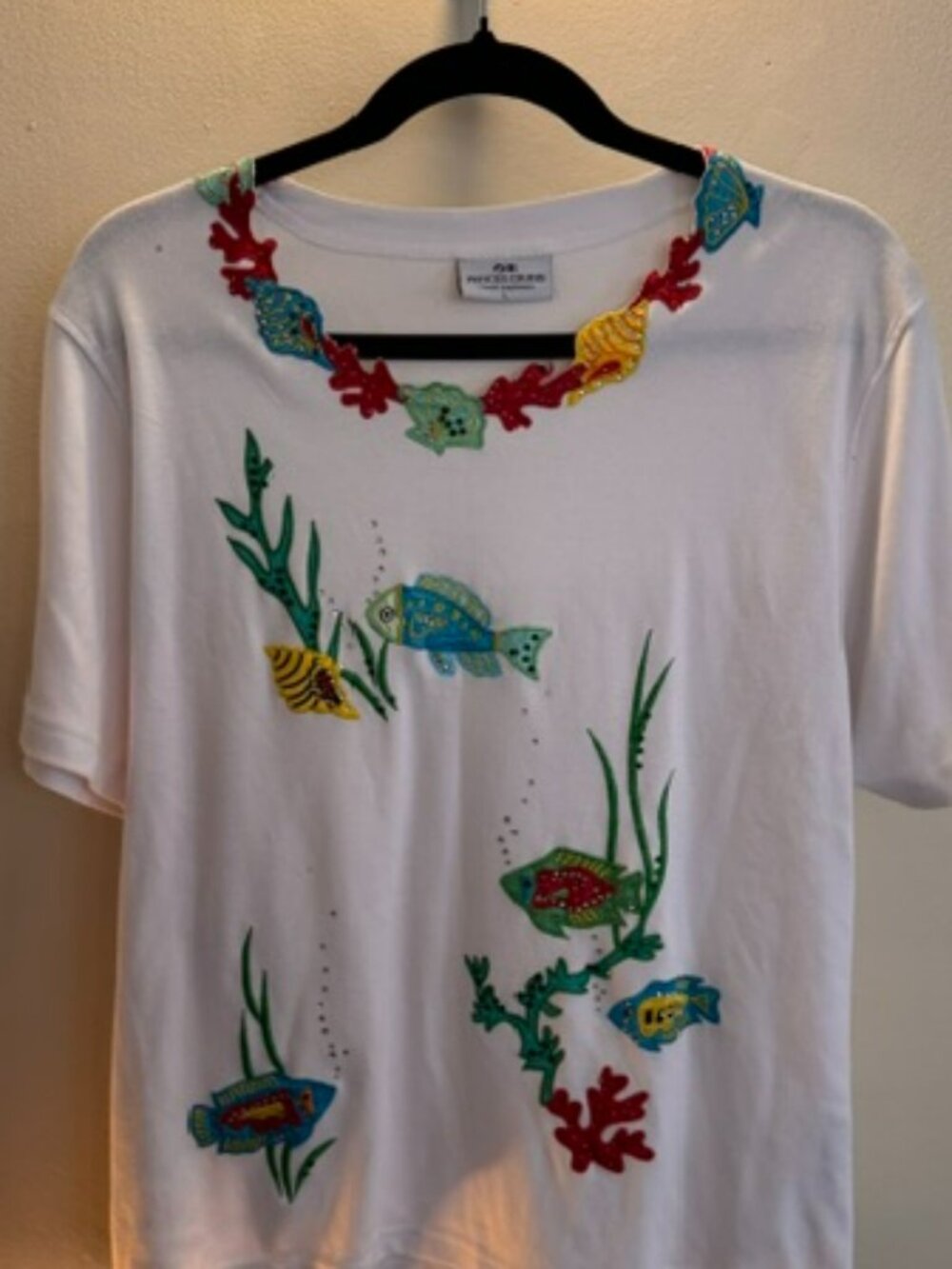 Princess Cruises Blouse - fish design with embellishments